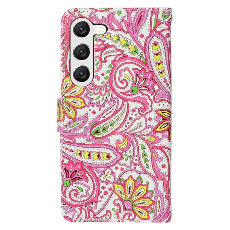 Folio Cover Samsung Galaxy S23 Plus 5G Stile Cashmere Con Spalline