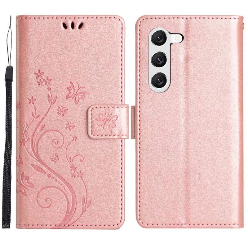 Folio Cover Samsung Galaxy S23 Plus 5G Strappy Floreale