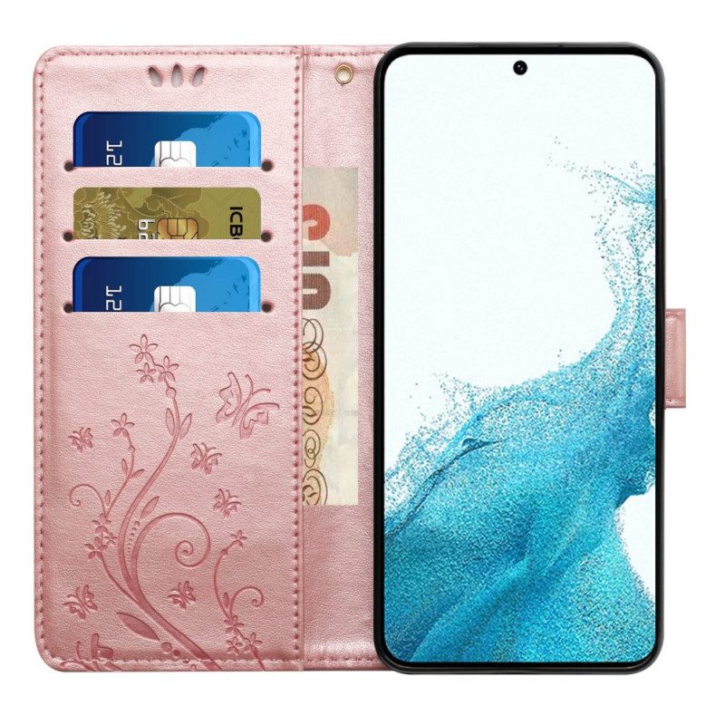 Folio Cover Samsung Galaxy S23 Plus 5G Strappy Floreale