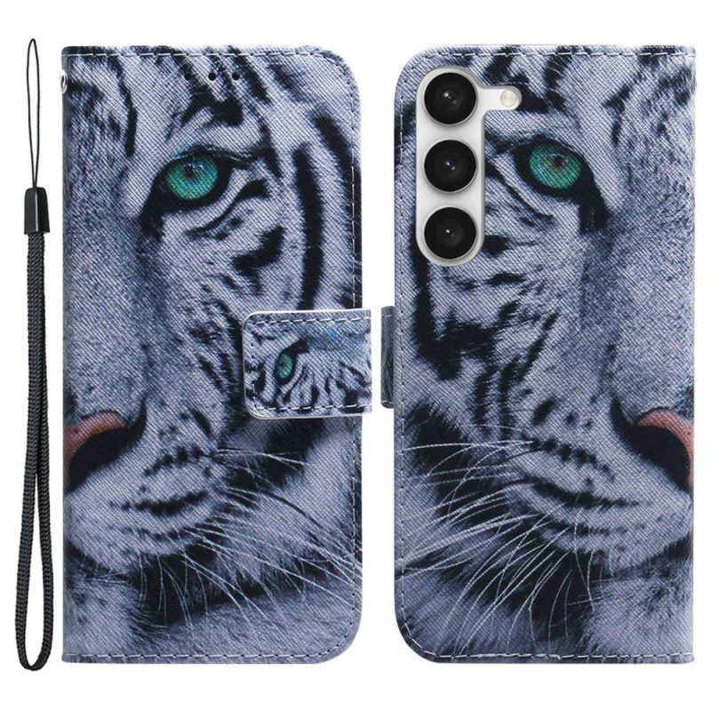 Folio Cover Samsung Galaxy S23 Plus 5G Tigre Bianca