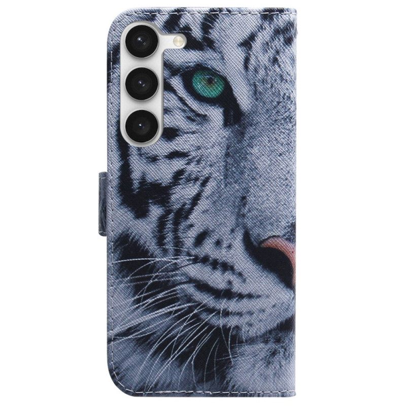 Folio Cover Samsung Galaxy S23 Plus 5G Tigre Bianca