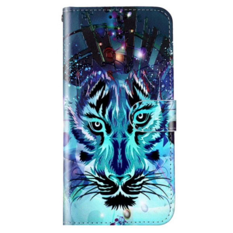 Folio Cover Samsung Galaxy S23 Plus 5G La Tigre Con Cordino