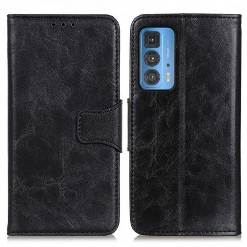 Custodia in pelle Motorola Edge 20 Pro Chiusura Reversibile In Pelle Crosta