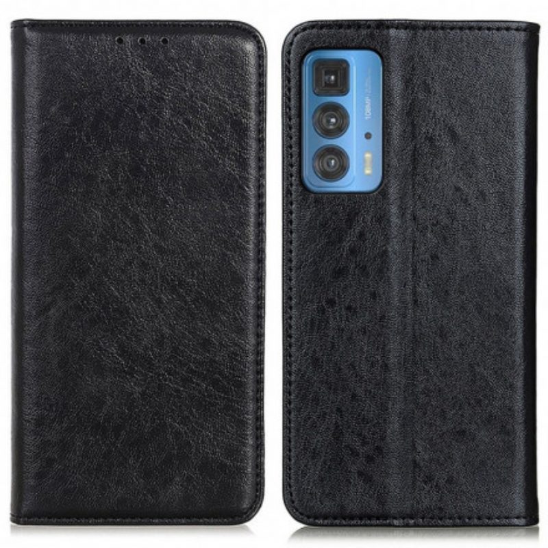 Folio Cover Motorola Edge 20 Pro Custodia in pelle Crosta Di Pelle Testurizzata