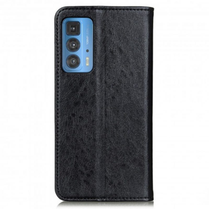 Folio Cover Motorola Edge 20 Pro Custodia in pelle Crosta Di Pelle Testurizzata