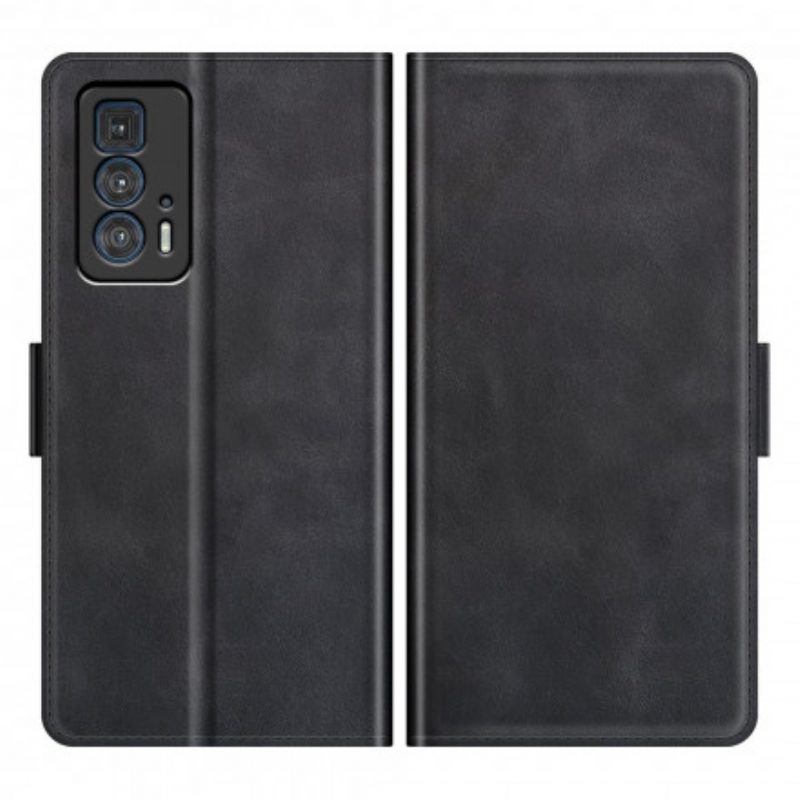 Folio Cover Motorola Edge 20 Pro Custodia in pelle Doppia Patta Classica