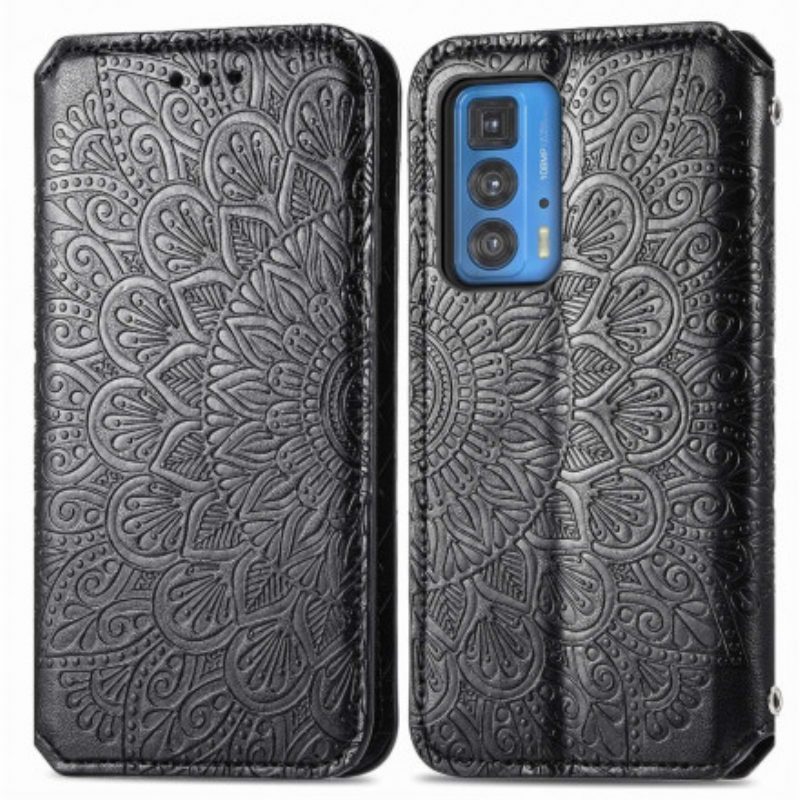 Folio Cover Motorola Edge 20 Pro Custodia in pelle Mandala