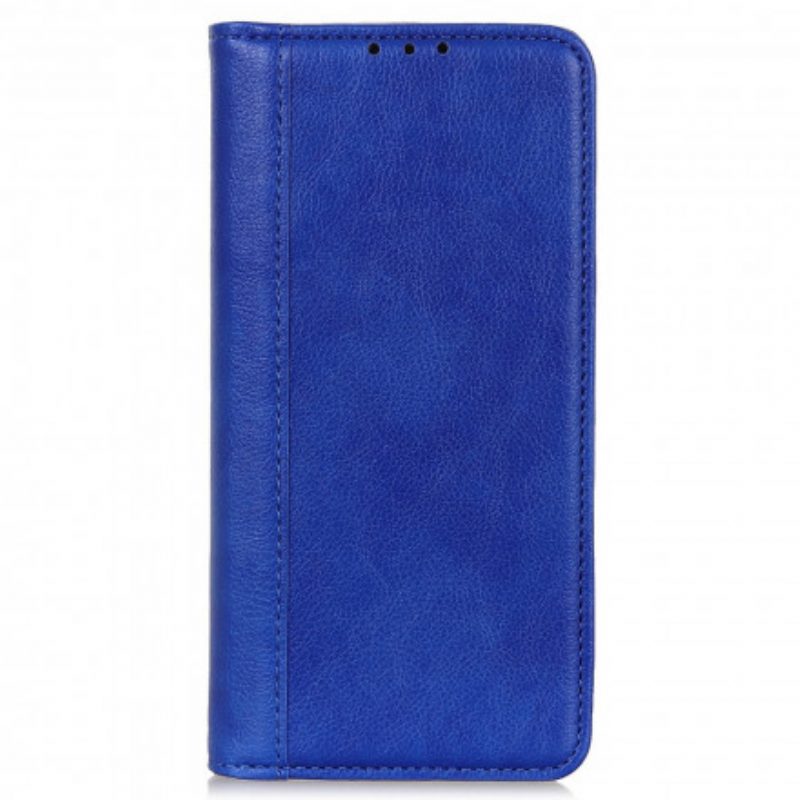 Folio Cover Motorola Edge 20 Pro Custodia in pelle Versione In Crosta Di Litchi