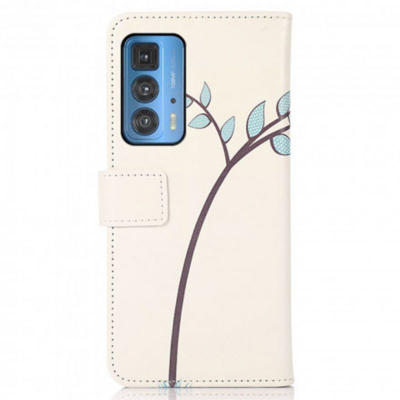 Folio Cover Motorola Edge 20 Pro Paio Di Gufi Sull'albero