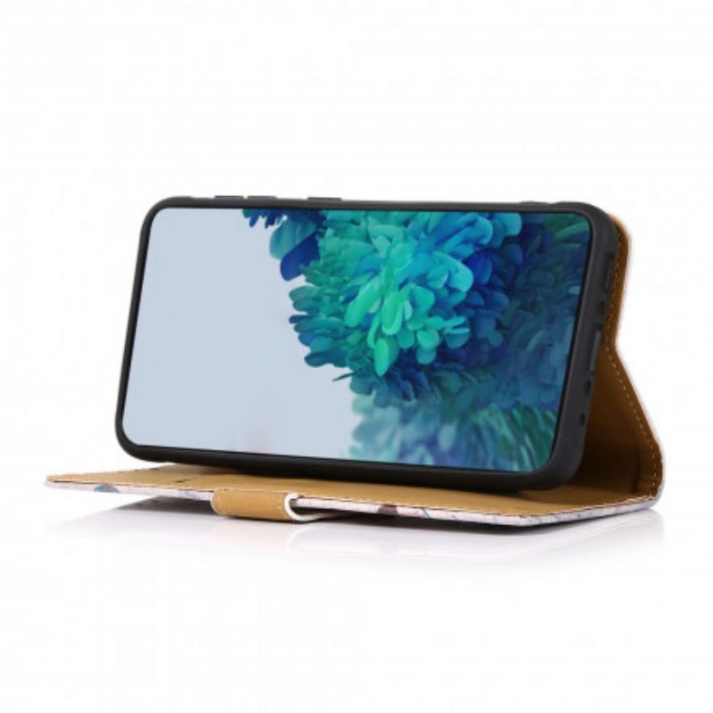 Folio Cover Motorola Edge 20 Pro Paio Di Gufi Sull'albero