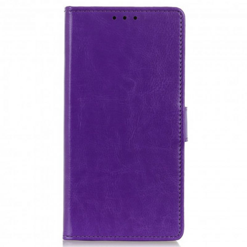 Folio Cover Motorola Edge 20 Pro Semplice Effetto Pelle Lucida