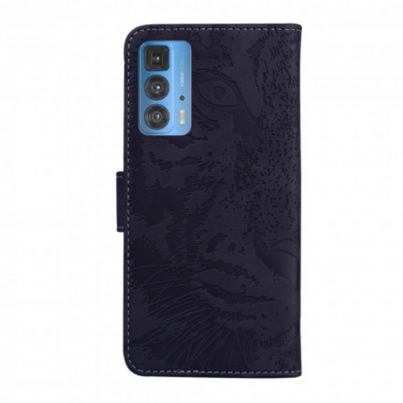 Folio Cover Motorola Edge 20 Pro Stampa Faccia Di Tigre