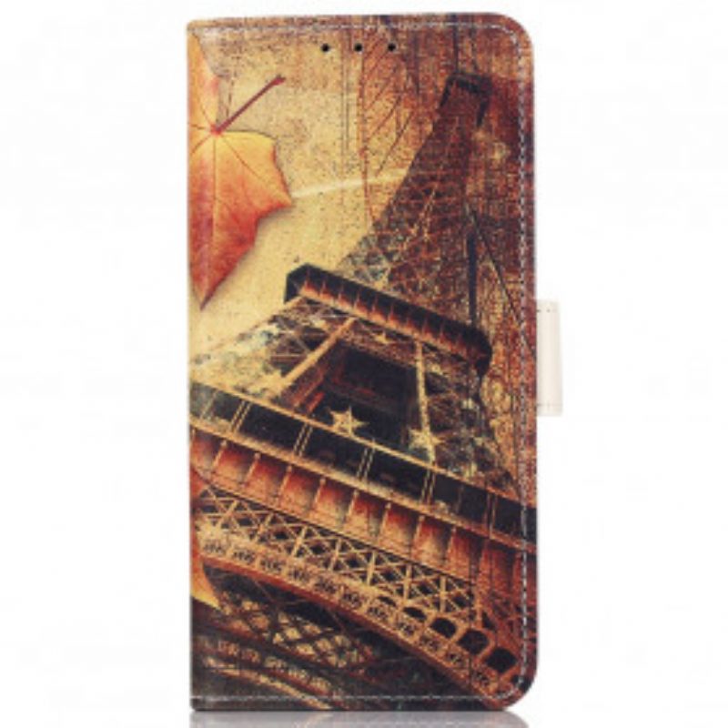 Folio Cover Motorola Edge 20 Pro Torre Eiffel In Autunno