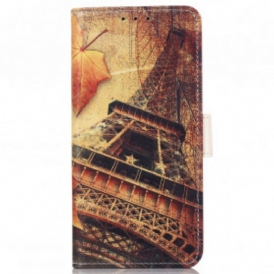 Folio Cover Motorola Edge 20 Pro Torre Eiffel In Autunno