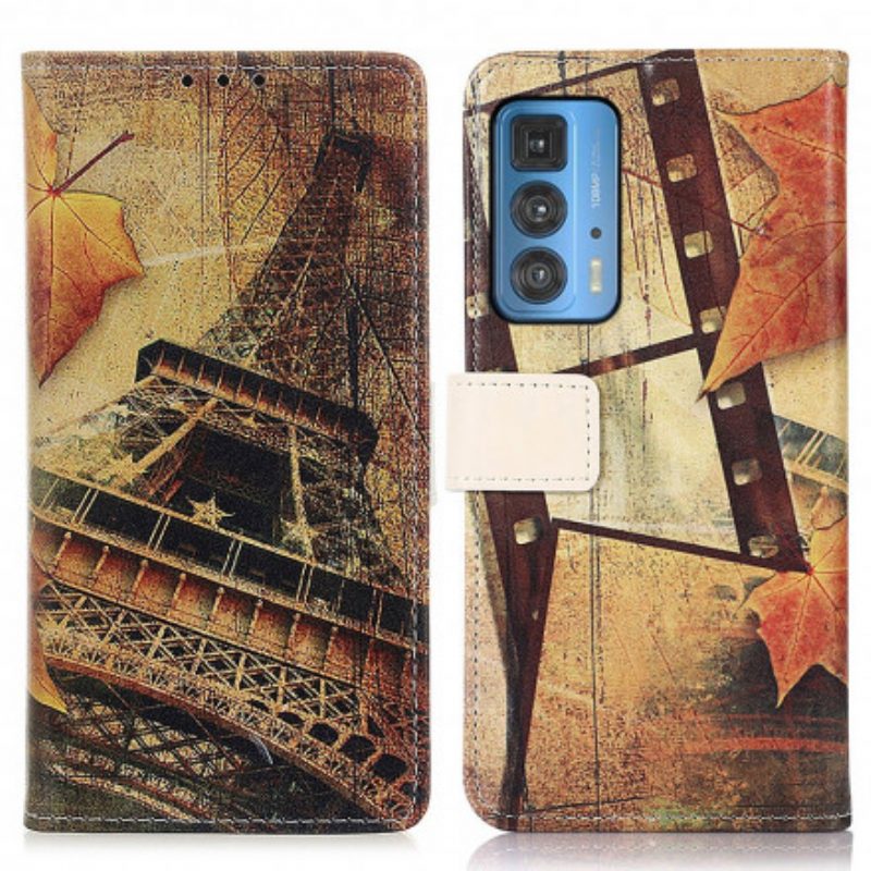 Folio Cover Motorola Edge 20 Pro Torre Eiffel In Autunno