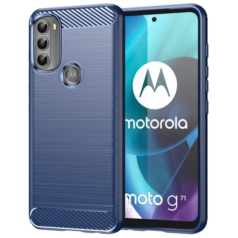 Cover Moto G71 5G Fibra Di Carbonio Spazzolata