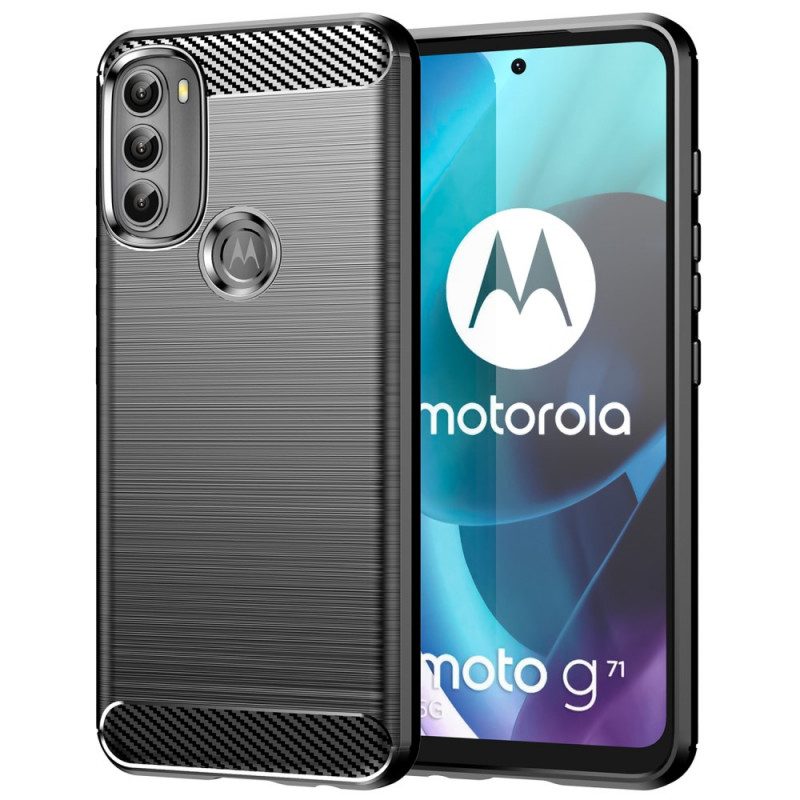 Cover Moto G71 5G Fibra Di Carbonio Spazzolata