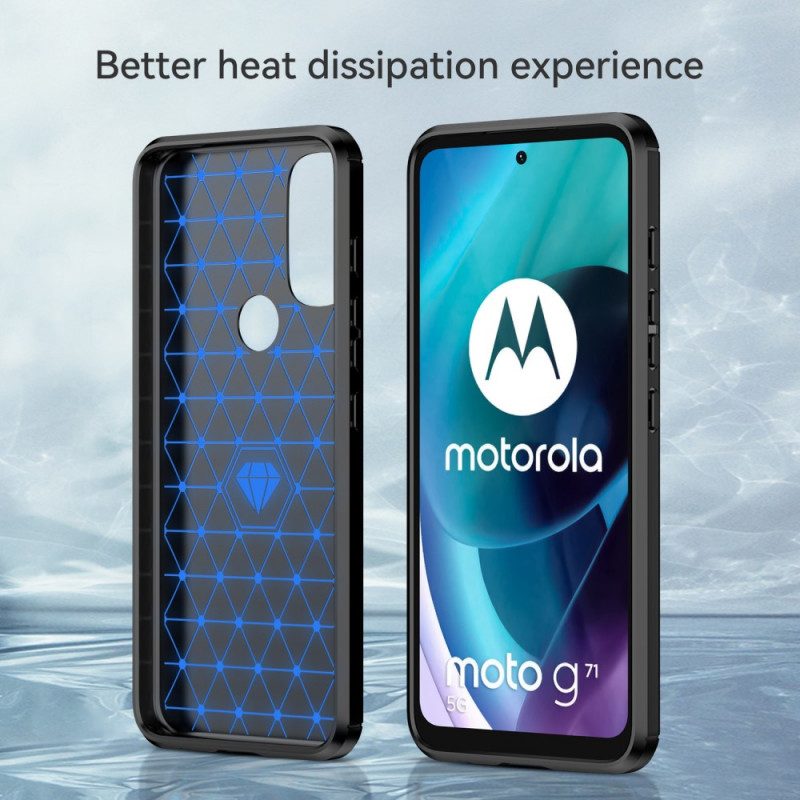 Cover Moto G71 5G Fibra Di Carbonio Spazzolata