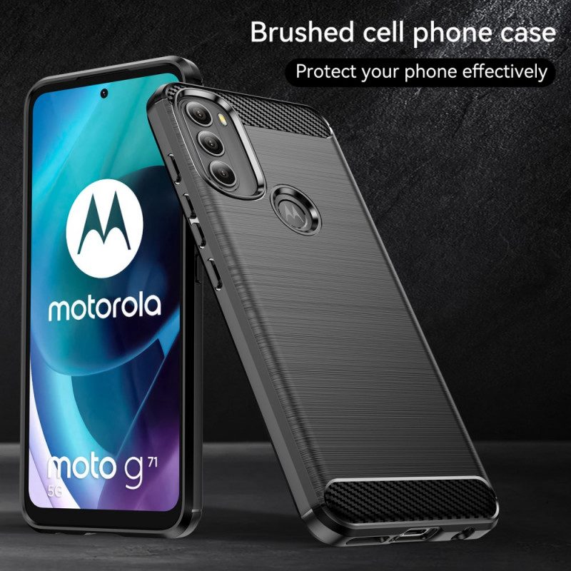 Cover Moto G71 5G Fibra Di Carbonio Spazzolata