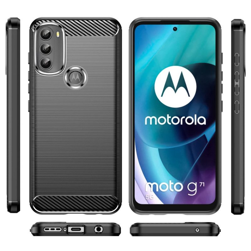 Cover Moto G71 5G Fibra Di Carbonio Spazzolata