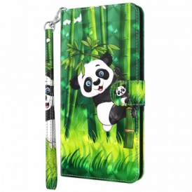 Custodia A Portafoglio Moto G71 5G Panda E Bambù