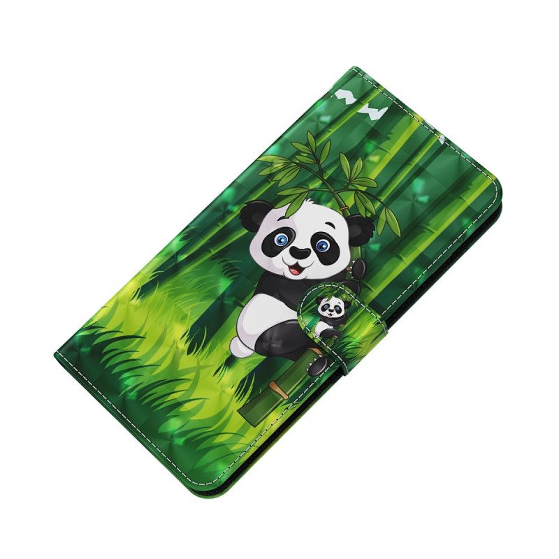 Custodia A Portafoglio Moto G71 5G Panda E Bambù