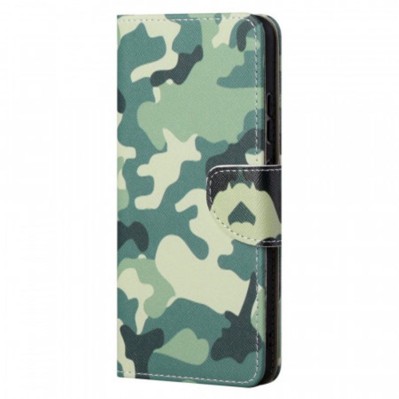 Custodia in pelle Moto G71 5G Camuffamento Militare