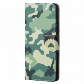 Custodia in pelle Moto G71 5G Camuffamento Militare