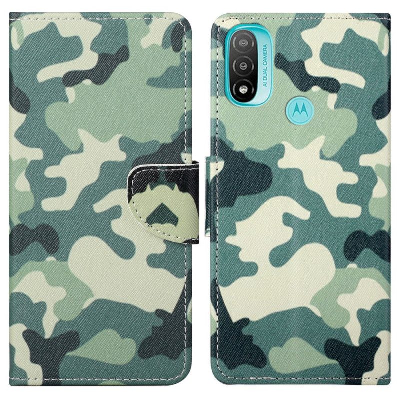 Custodia in pelle Moto G71 5G Camuffamento Militare