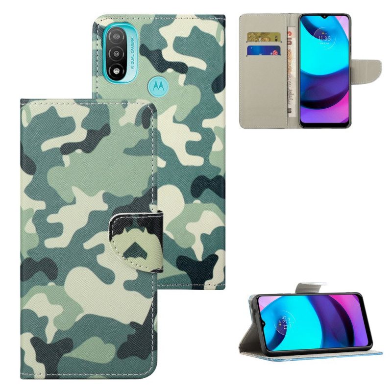 Custodia in pelle Moto G71 5G Camuffamento Militare