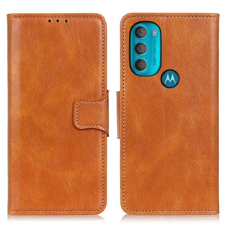 Custodia in pelle Moto G71 5G Chiusura Reversibile Effetto Pelle