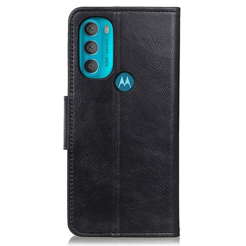 Custodia in pelle Moto G71 5G Chiusura Reversibile Effetto Pelle