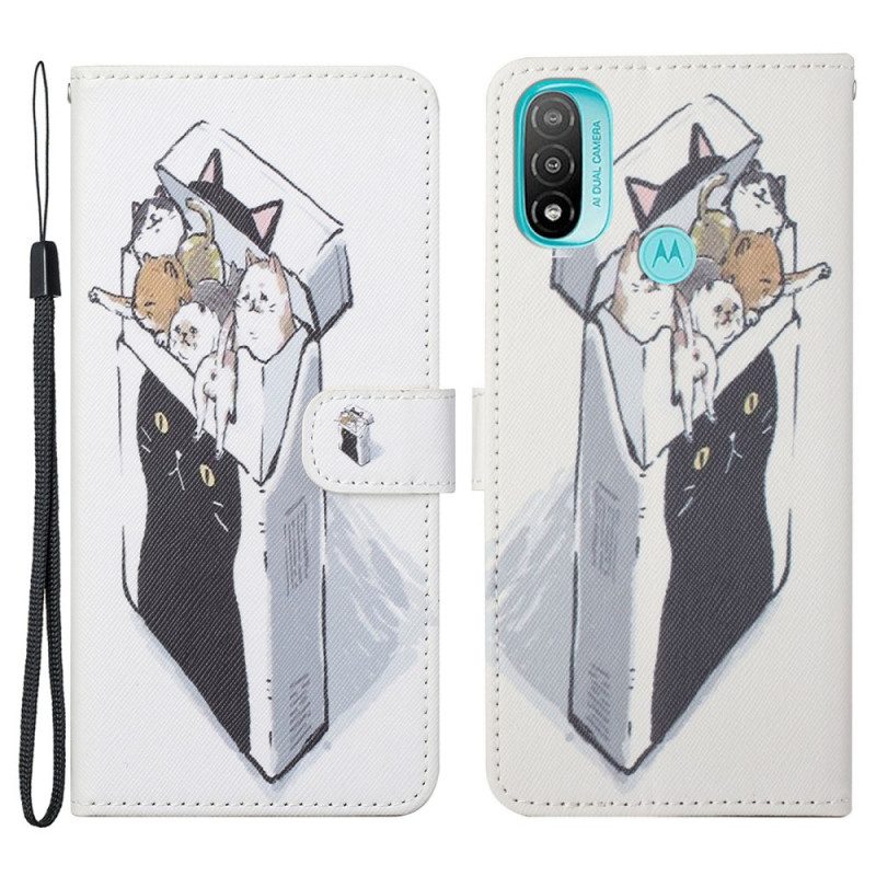 Custodia in pelle Moto G71 5G Consegna Gatti Con Perizoma