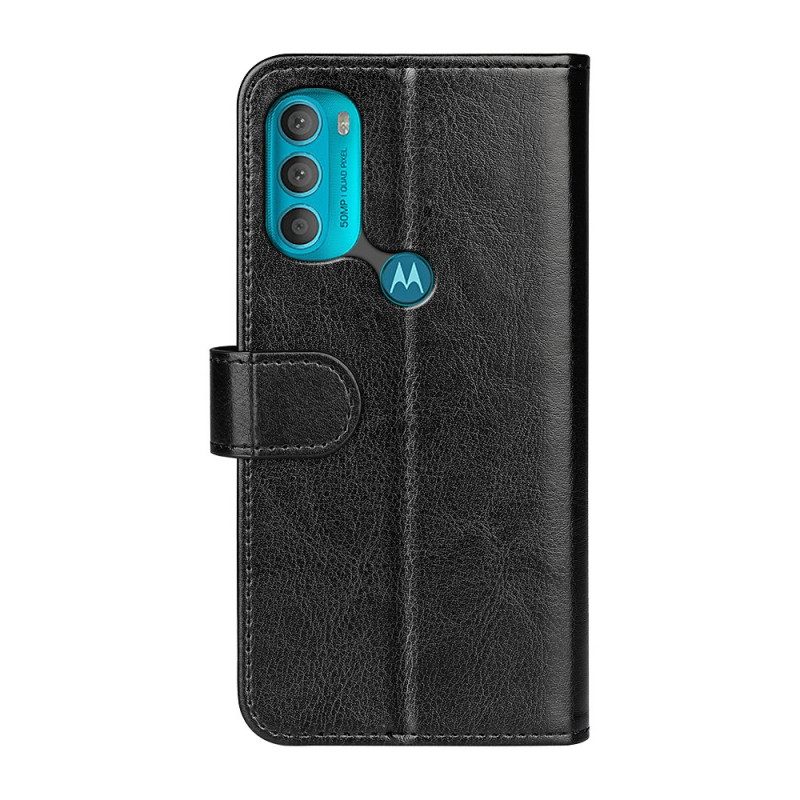 Custodia in pelle Moto G71 5G Effetto Pelle