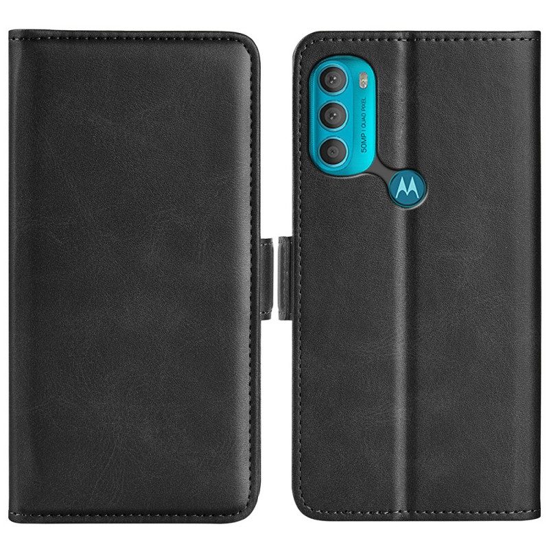 Custodia in pelle Moto G71 5G Folio Cover Doppio Lembo