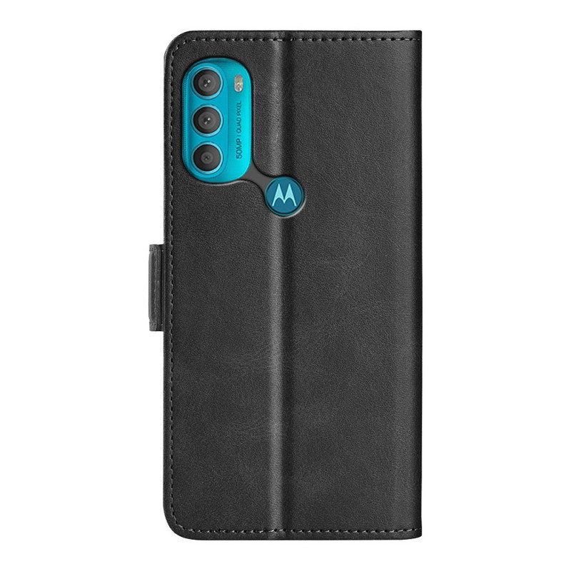 Custodia in pelle Moto G71 5G Folio Cover Doppio Lembo