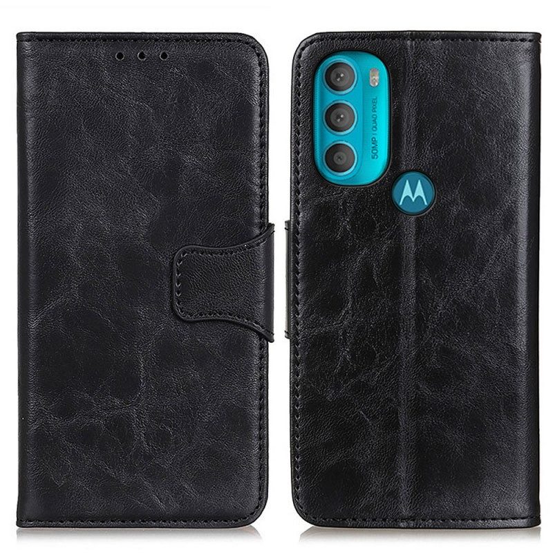 Custodia in pelle Moto G71 5G Folio Cover Lembo Magnetico A Doppia Faccia