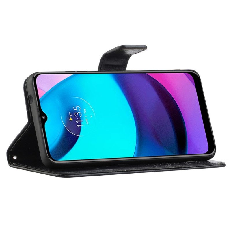 Custodia in pelle Moto G71 5G Perizoma Albero E Gufi