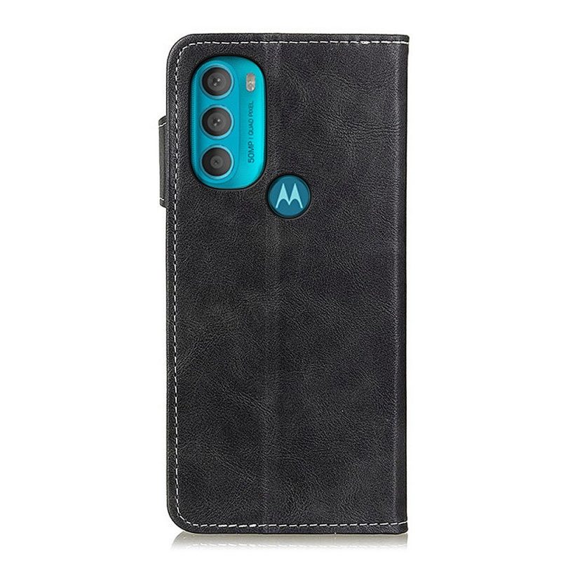 Custodia in pelle Moto G71 5G Pulsante Di Cucito Artistico