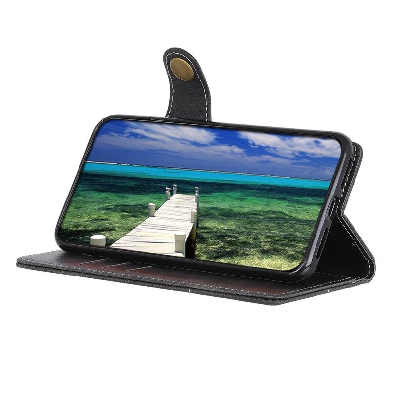 Custodia in pelle Moto G71 5G Pulsante Di Cucito Artistico