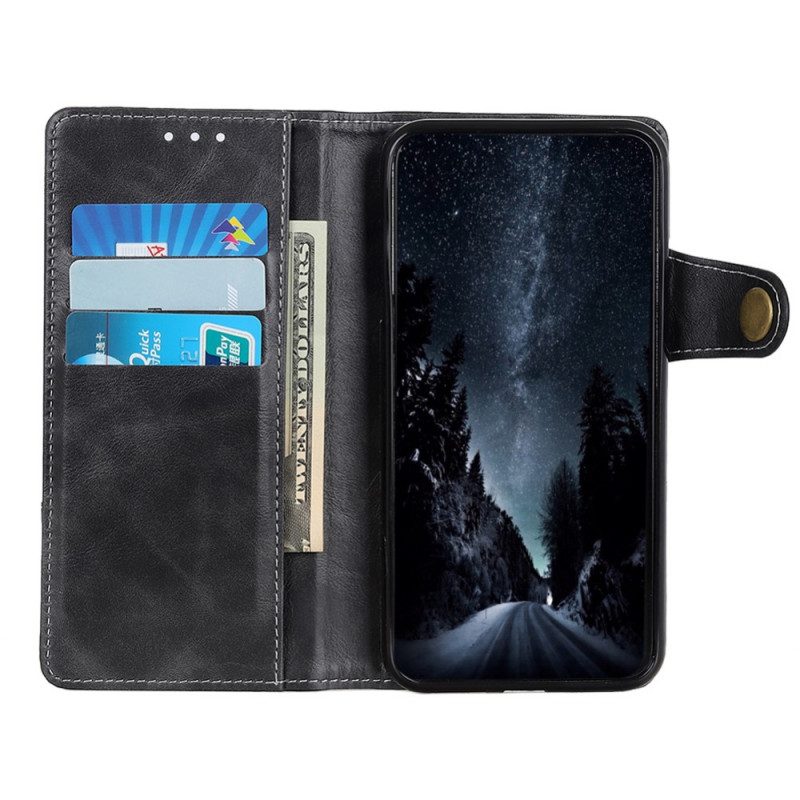 Custodia in pelle Moto G71 5G Pulsante Di Cucito Artistico