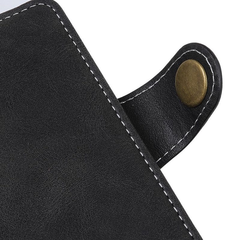 Custodia in pelle Moto G71 5G Pulsante Di Cucito Artistico