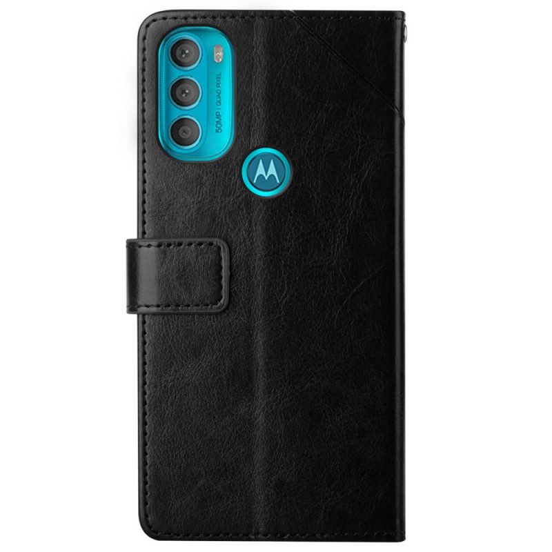 Custodia in pelle Moto G71 5G Stile Pelle Geo Y Design