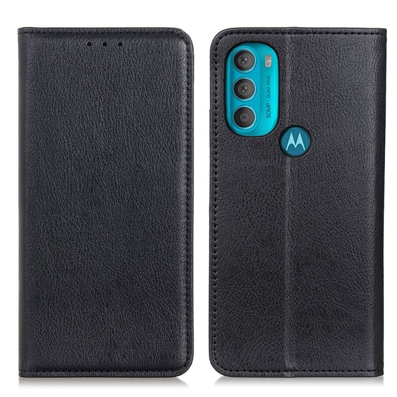 Folio Cover Moto G71 5G Custodia in pelle Crosta Di Pelle Testurizzata