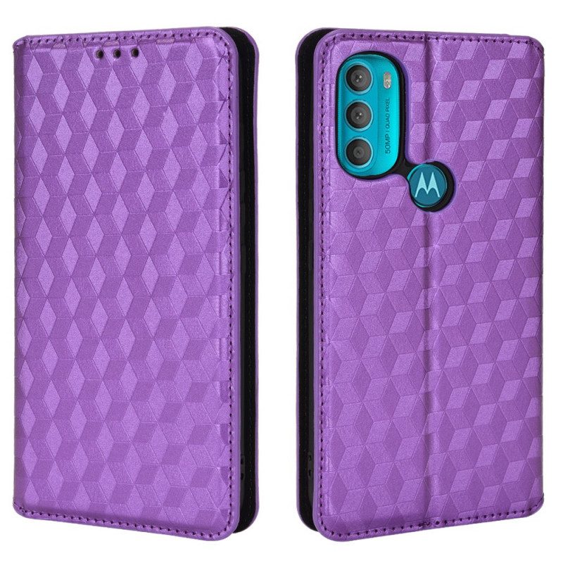 Folio Cover Moto G71 5G Custodia in pelle Effetto Pelle Diamante