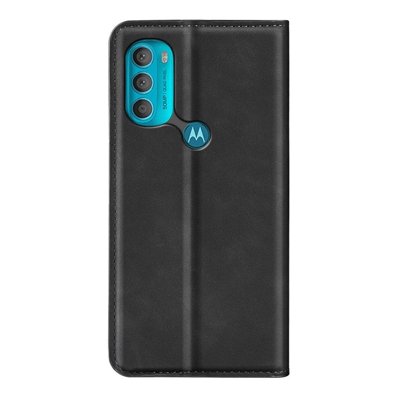 Folio Cover Moto G71 5G Custodia in pelle Effetto Pelle Morbida Seta