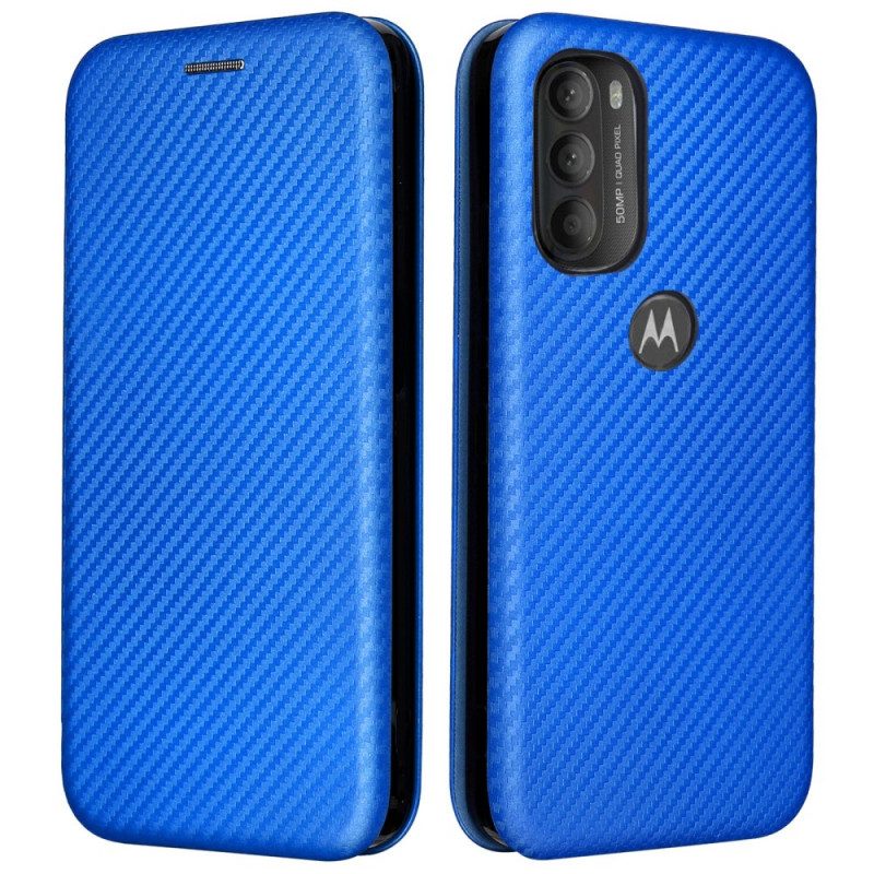 Folio Cover Moto G71 5G Custodia in pelle Silicone Colorato Al Carbonio