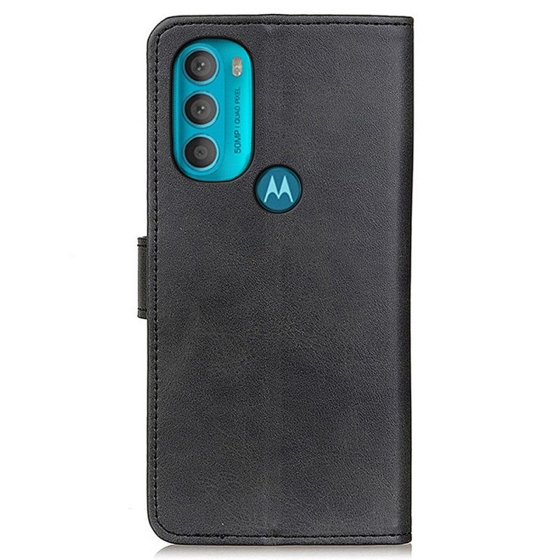 Folio Cover Moto G71 5G Retro Effetto Pelle Opaca