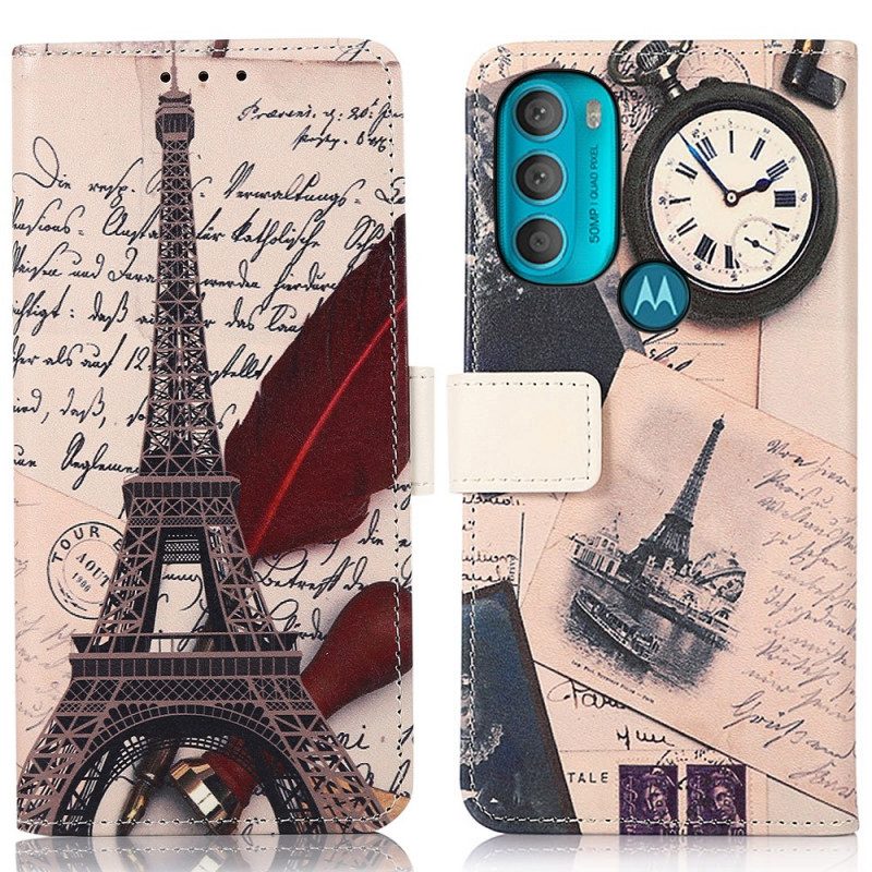 Folio Cover Moto G71 5G Torre Eiffel Del Poeta