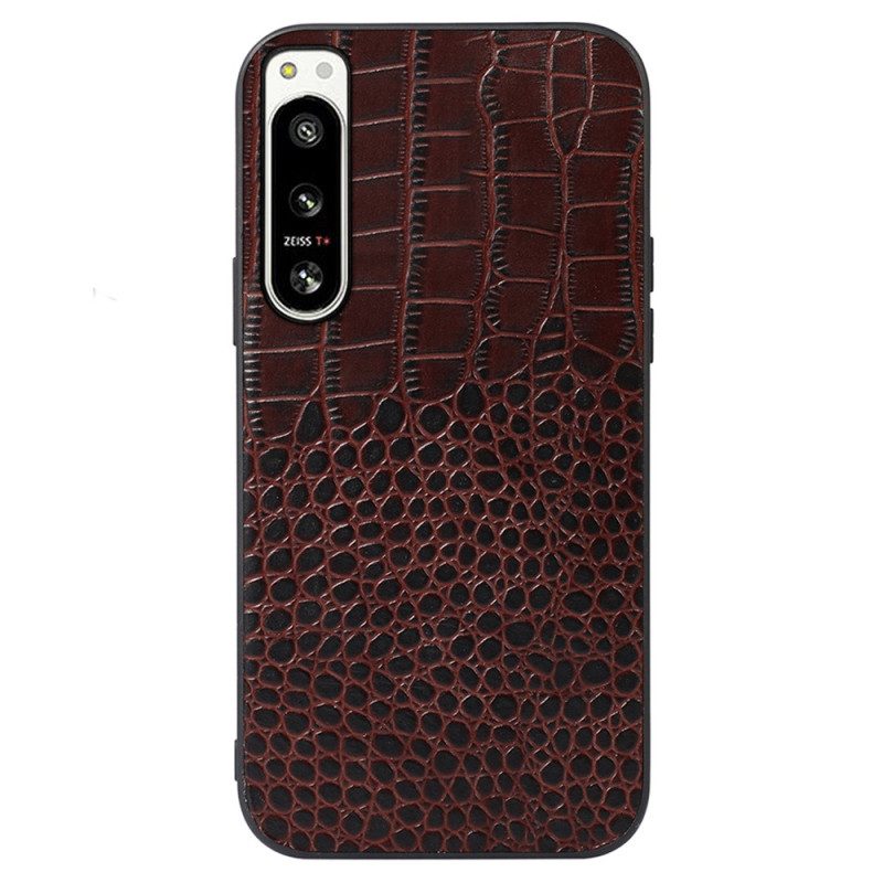 Cover Sony Xperia 5 IV Vera Pelle Di Coccodrillo